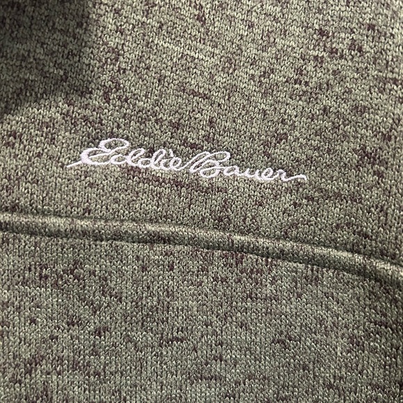 Eddie Bauer Green Zip Up Sweater with Stand-Up Collar - Picture 4 of 4